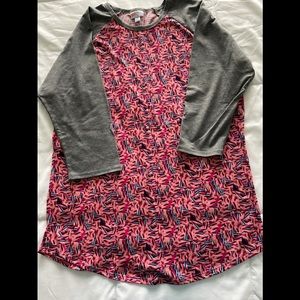 3/4 sleeve baseball style top